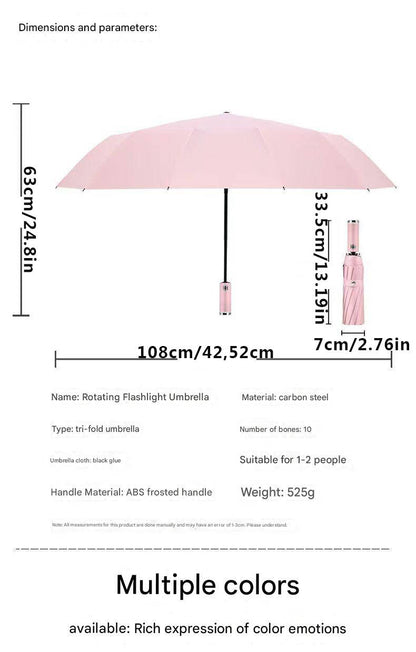 Blue Reinforced Black Coating Umbrella, featuring a 10-rib black steel frame for durability, approximately 106cm in diameter, lightweight and portable. Combines lotus-effect water repellency with strong UV protection, an ideal companion for 1–2 people on  - Image 9