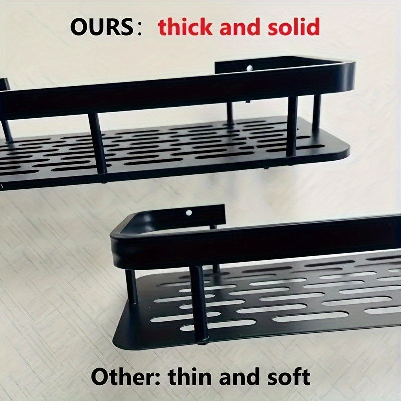 Wall-Mounted Shower Caddy: Large-Capacity, No-Drill Floating Shelf for Bathroom & Kitchen - Space-Saving & Easy to Install - Image 3