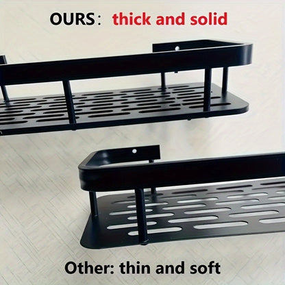 Wall-Mounted Shower Caddy: Large-Capacity, No-Drill Floating Shelf for Bathroom & Kitchen - Space-Saving & Easy to Install - Image 3