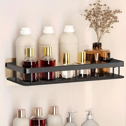 Wall-Mounted Shower Caddy: Large-Capacity, No-Drill Floating Shelf for Bathroom & Kitchen - Space-Saving & Easy to Install - Image 5