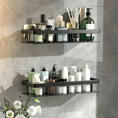 Wall-Mounted Shower Caddy: Large-Capacity, No-Drill Floating Shelf for Bathroom & Kitchen - Space-Saving & Easy to Install - Image 6