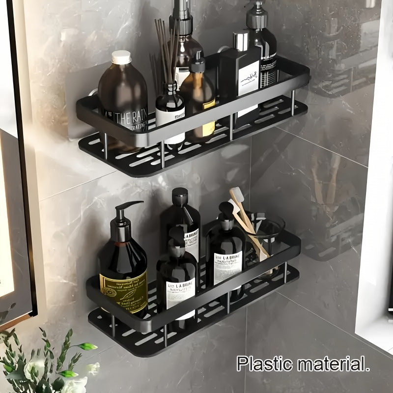 Wall-Mounted Shower Caddy: Large-Capacity, No-Drill Floating Shelf for Bathroom & Kitchen - Space-Saving & Easy to Install - Image 7