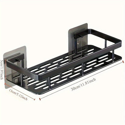 Wall-Mounted Shower Caddy: Large-Capacity, No-Drill Floating Shelf for Bathroom & Kitchen - Space-Saving & Easy to Install - Image 9