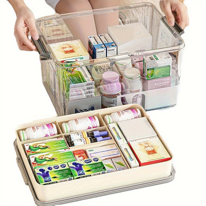 Multi-Layer Large Capacity Home Medicine Box｜Compartment Storage for Emergency & Backup, Shockproof Design for Quick, Hassle-Free Access（translucent gray） - Image 6