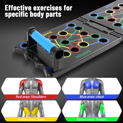 Multifunctional Folding Push-up Board, Home Fitness Push-up Stands, Versatile Home Exercise Equipment. It helps exercise and strengthen shoulders, chest, back, and triceps, improving overall fitness. - Image 2