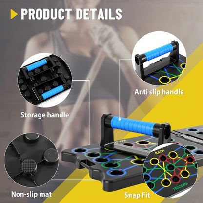 Multifunctional Folding Push-up Board, Home Fitness Push-up Stands, Versatile Home Exercise Equipment. It helps exercise and strengthen shoulders, chest, back, and triceps, improving overall fitness. - Image 3