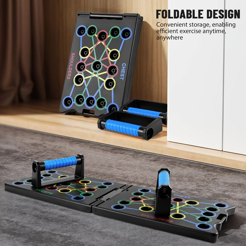 Multifunctional Folding Push-up Board, Home Fitness Push-up Stands, Versatile Home Exercise Equipment. It helps exercise and strengthen shoulders, chest, back, and triceps, improving overall fitness. - Image 4