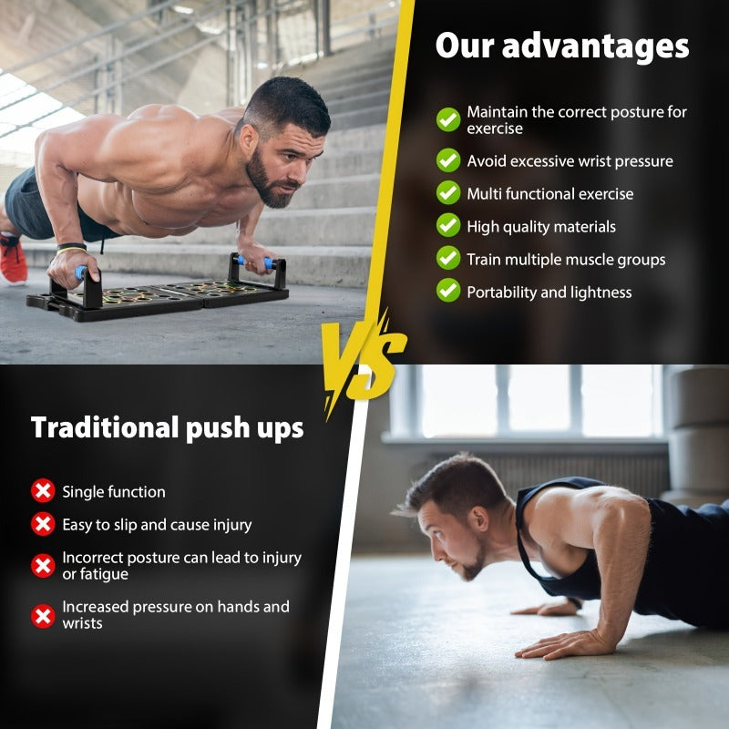 Multifunctional Folding Push-up Board, Home Fitness Push-up Stands, Versatile Home Exercise Equipment. It helps exercise and strengthen shoulders, chest, back, and triceps, improving overall fitness. - Image 5