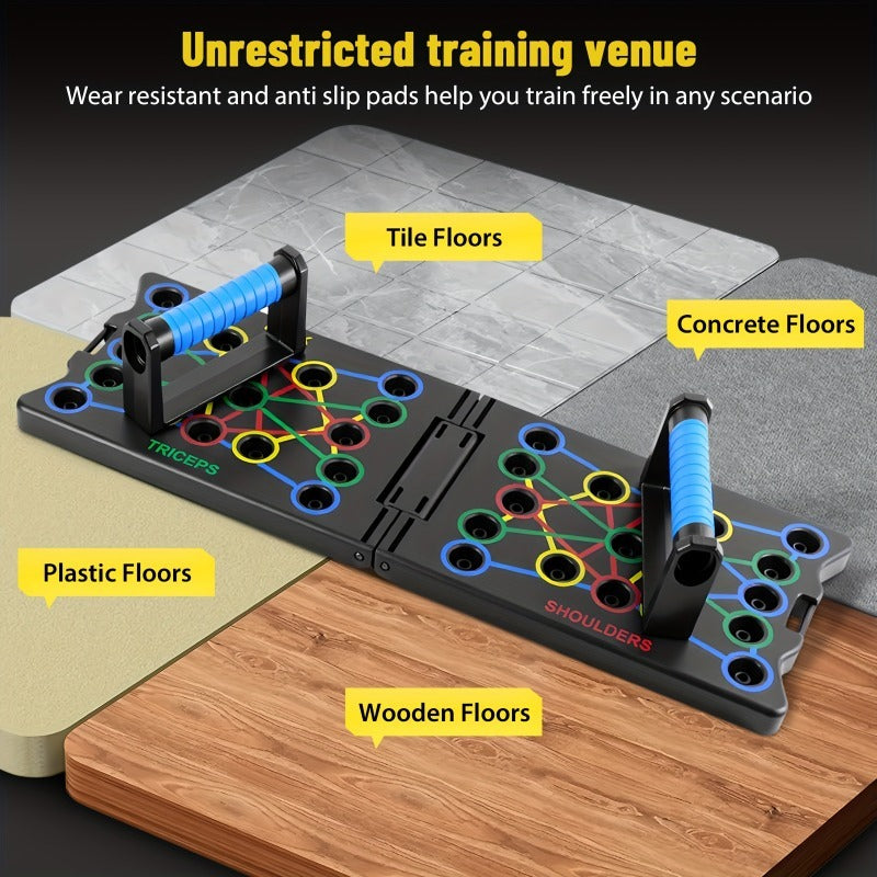Multifunctional Folding Push-up Board, Home Fitness Push-up Stands, Versatile Home Exercise Equipment. It helps exercise and strengthen shoulders, chest, back, and triceps, improving overall fitness. - Image 6