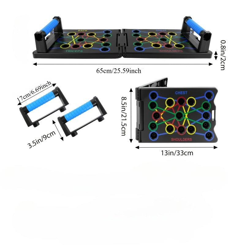 Multifunctional Folding Push-up Board, Home Fitness Push-up Stands, Versatile Home Exercise Equipment. It helps exercise and strengthen shoulders, chest, back, and triceps, improving overall fitness. - Image 9
