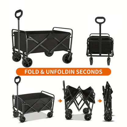 Foldable Shopping Cart, made of 600D waterproof Oxford fabric, equipped with all-terrain silent wheels. Suitable for beach/groceries/garden/shopping trips. A portable shopping cart with strong load-bearing capacity. - Image 2