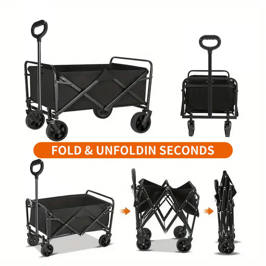 Foldable Shopping Cart, made of 600D waterproof Oxford fabric, equipped with all-terrain silent wheels. Suitable for beach/groceries/garden/shopping trips. A portable shopping cart with strong load-bearing capacity. - Image 2