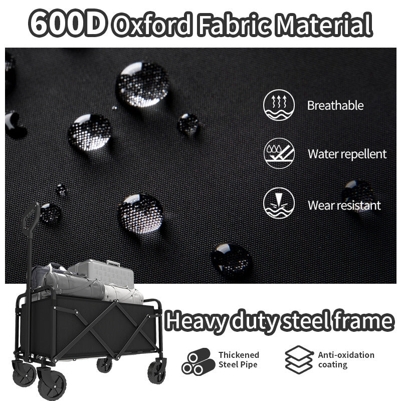 Foldable Shopping Cart, made of 600D waterproof Oxford fabric, equipped with all-terrain silent wheels. Suitable for beach/groceries/garden/shopping trips. A portable shopping cart with strong load-bearing capacity. - Image 9
