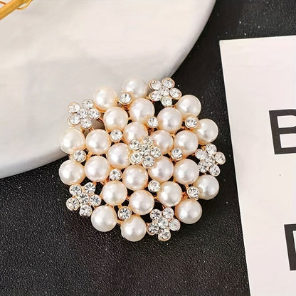 Elegant Women's Pearl Brooch, Floral Crystal and Pearl Brooch for Women's Dance Party Wedding Bride Fashion Jewelry - Image 4