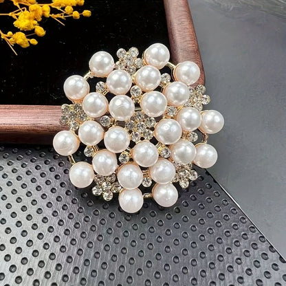 Elegant Women's Pearl Brooch, Floral Crystal and Pearl Brooch for Women's Dance Party Wedding Bride Fashion Jewelry - Image 5