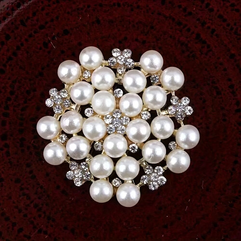 Elegant Women's Pearl Brooch, Floral Crystal and Pearl Brooch for Women's Dance Party Wedding Bride Fashion Jewelry - Image 6