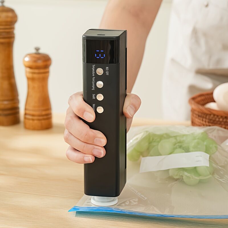 **1pc white Portable Wireless Vacuum Sealer｜USB Charging Compact Design, One-Touch Sealing for Long-Lasting Freshness, Ideal for Home & Outdoor Use** - Image 6
