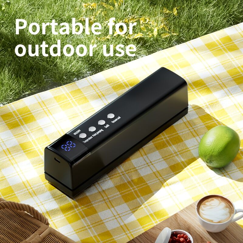 **1pc white Portable Wireless Vacuum Sealer｜USB Charging Compact Design, One-Touch Sealing for Long-Lasting Freshness, Ideal for Home & Outdoor Use** - Image 9
