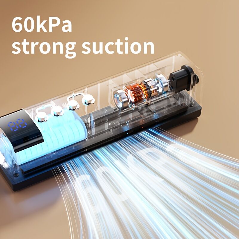 **1pc black Portable Wireless Vacuum Sealer｜USB Charging Compact Design, One-Touch Sealing for Long-Lasting Freshness, Ideal for Home & Outdoor Use** - Image 4