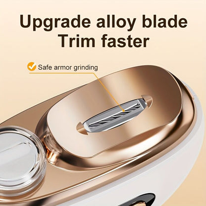 Smart Electric Nail Clipper 2-in-1 Polishing & Grooming Tool, USB Rechargeable, 500mAh Li-Polymer Battery. Features Anti-Cut Protection, Grinding, and Illumination. Suitable for Nail Trimming, Filing, Polishing, and Shaping. （white) - Image 7