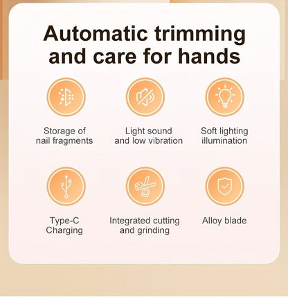 Smart Electric Nail Clipper 2-in-1 Polishing & Grooming Tool, USB Rechargeable, 500mAh Li-Polymer Battery. Features Anti-Cut Protection, Grinding, and Illumination. Suitable for Nail Trimming, Filing, Polishing, and Shaping. （white) - Image 9