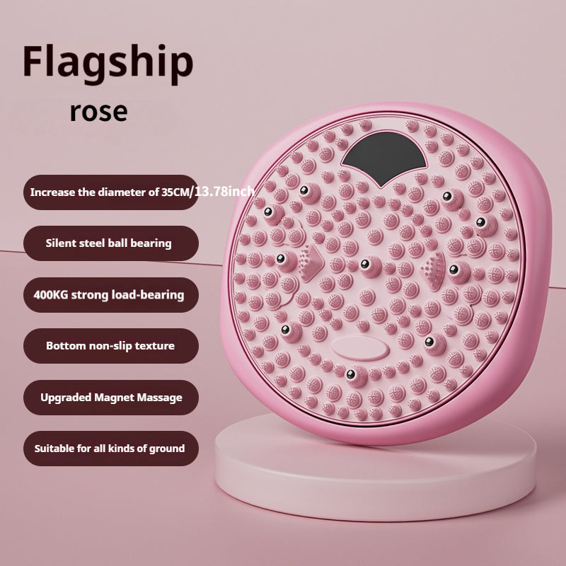 Magnetic Foot Massage & Waist Twisting Disc｜Home Body-Shaping Fitness Equipment, Silent Anti-Slip Dual-Function, Promotes Circulation & Improves Sleep（pink）