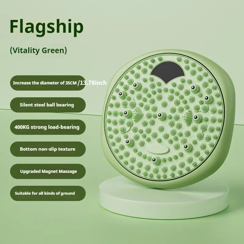 Magnetic Foot Massage & Waist Twisting Disc｜Home Body-Shaping Fitness Equipment, Silent Anti-Slip Dual-Function, Promotes Circulation & Improves Sleep（green）