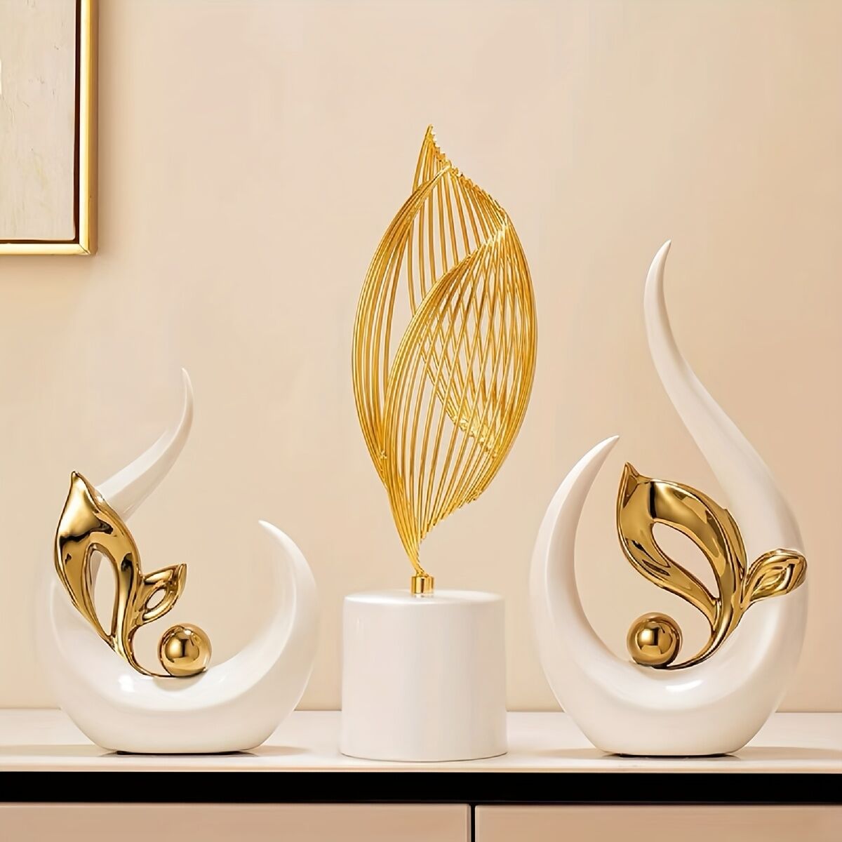 Platinum Ceramic "New Life" Sculpture: Symbolizing growth through the form of a sprouting seed, inspiring upward progress step by step. - Image 2