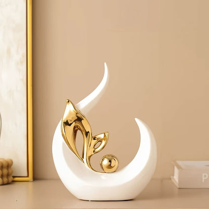 Platinum Ceramic "New Life" Sculpture: Symbolizing growth through the form of a sprouting seed, inspiring upward progress step by step. - Image 3