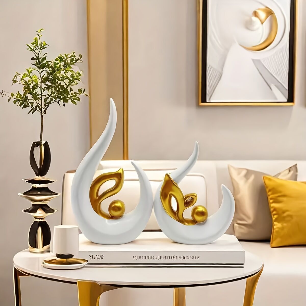 Platinum Ceramic "New Life" Sculpture: Symbolizing growth through the form of a sprouting seed, inspiring upward progress step by step. - Image 4