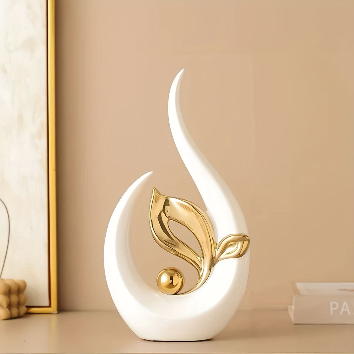 Platinum Ceramic "New Life" Sculpture: Symbolizing growth through the form of a sprouting seed, inspiring upward progress step by step. - Image 7