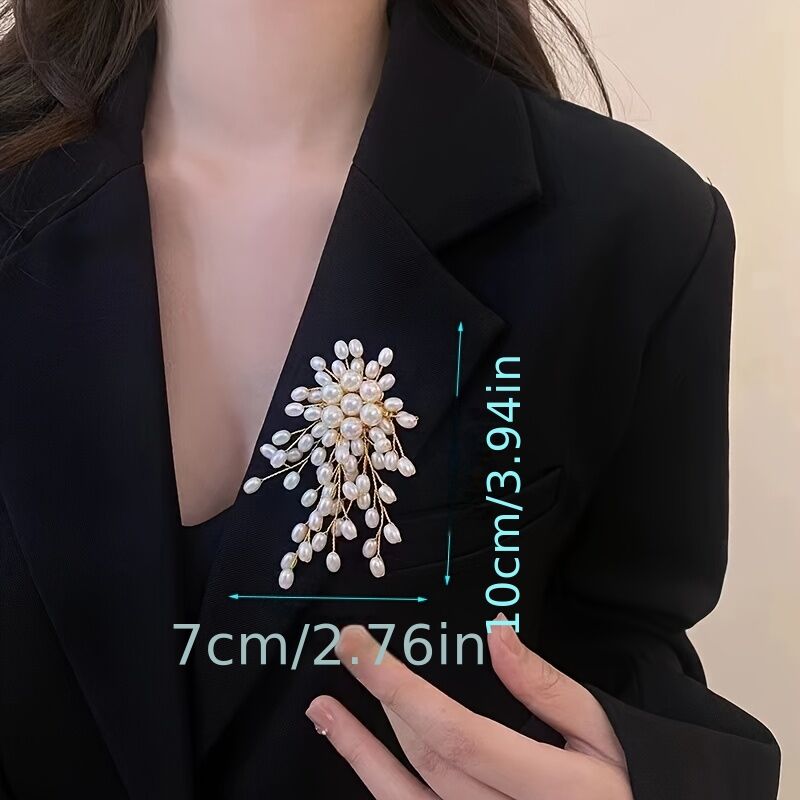 Pearl Firework Brooch, Elegant and Luxurious Corsage with a Sophisticated Sense of Style for Suits, Sweaters, Coats, and Outerwear Decoration Pin - Image 2