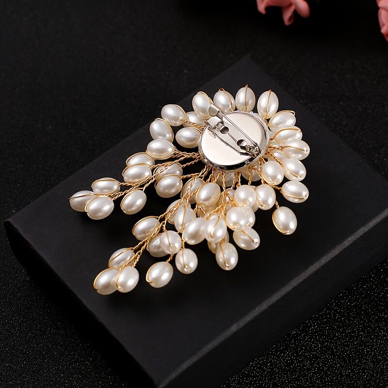 Pearl Firework Brooch, Elegant and Luxurious Corsage with a Sophisticated Sense of Style for Suits, Sweaters, Coats, and Outerwear Decoration Pin - Image 5