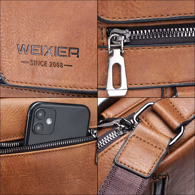 Men's retro crossbody Bag (brown) : High quality with multiple compartments, practical and versatile. It is the top choice for Father's Day, Valentine's Day and Christmas gifts - Image 3