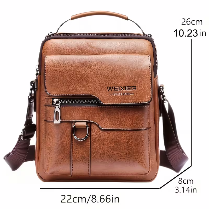 Men's retro crossbody Bag (brown) : High quality with multiple compartments, practical and versatile. It is the top choice for Father's Day, Valentine's Day and Christmas gifts - Image 4
