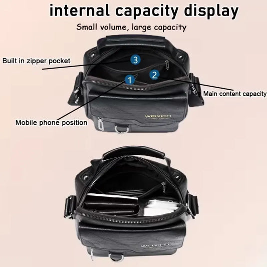 Men's vintage crossbody bag (dark brown) : High-quality with multiple compartments, practical and versatile. It is the top choice for Father's Day, Valentine's Day and Christmas gifts - Image 3