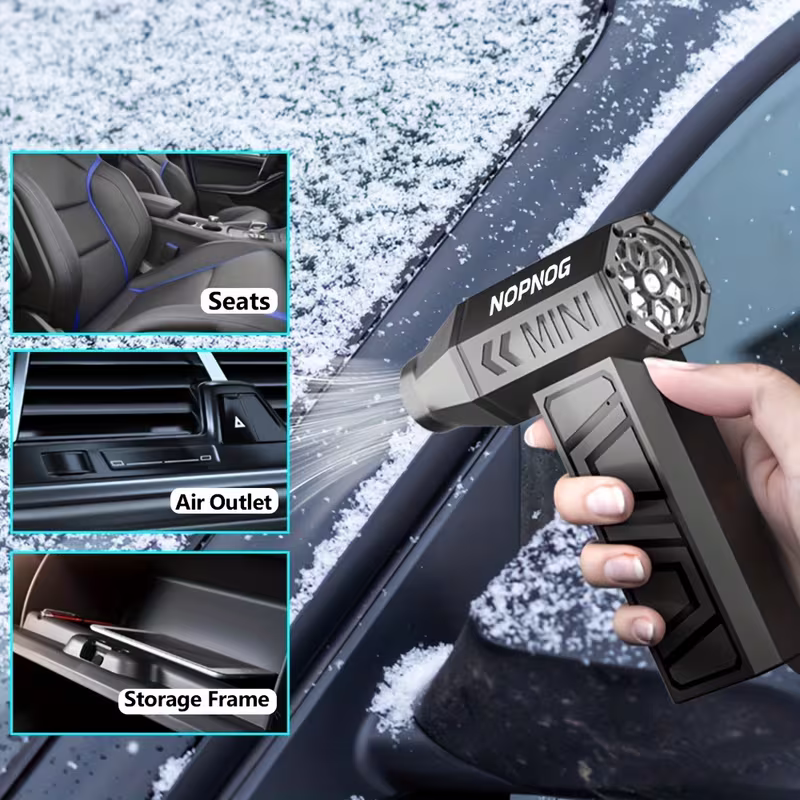 Car wireless snow blower: 130,000 RPM high-speed turbine, 4 adjustable wind speeds, Type-C charging dust removal pneumatic tool, suitable for cleaning both inside and outside the vehicle, snow removal, and crevice dust removal - Image 2
