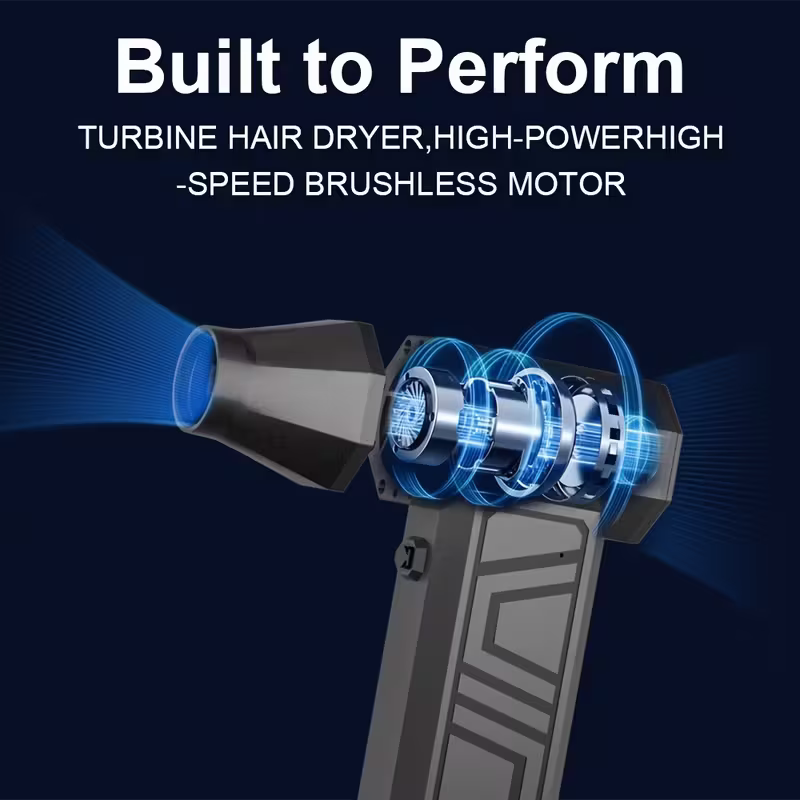 Car wireless snow blower: 130,000 RPM high-speed turbine, 4 adjustable wind speeds, Type-C charging dust removal pneumatic tool, suitable for cleaning both inside and outside the vehicle, snow removal, and crevice dust removal - Image 6