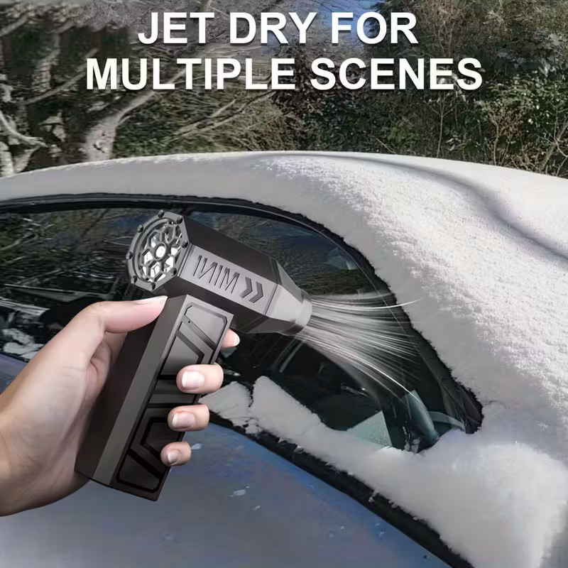 Wireless turbojet dust collector, 130,000 RPM power, lightweight ABS jet hair dryer, a multi-scenario cleaning tool for home, office, car and camping - Image 5