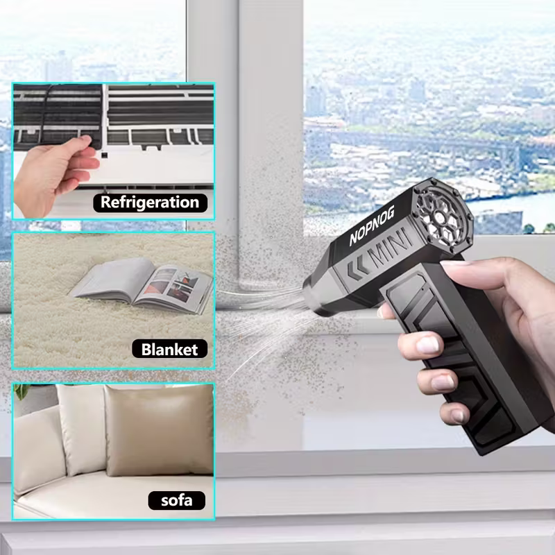 Wireless turbojet dust collector, 130,000 RPM power, lightweight ABS jet hair dryer, a multi-scenario cleaning tool for home, office, car and camping - Image 7