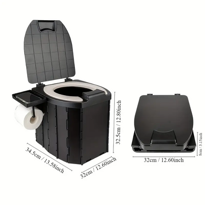 Portable folding toilets with PU seat cushions and portable toilets with covers, suitable for RVS, cars, camping and hiking - Image 4