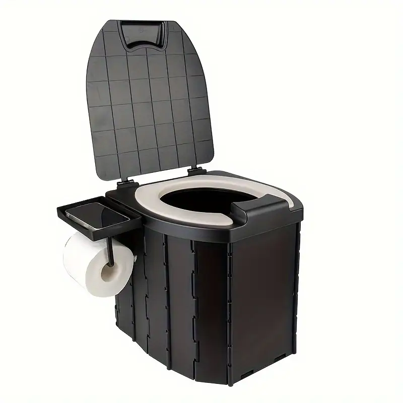 Portable folding toilets with PU seat cushions and portable toilets with covers, suitable for RVS, cars, camping and hiking - Image 9