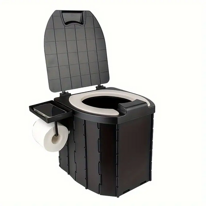 Portable folding toilets with PU seat cushions and portable toilets with covers, suitable for RVS, cars, camping and hiking - Image 9