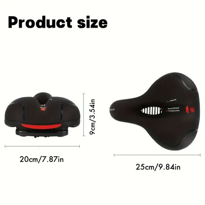 Wide, cushioned, and shock-absorbing bike saddle with memory foam and waterproof design – ensures ultimate comfort and support for every ride, whether on MTB, road, or indoor exercise bikes. - Image 4