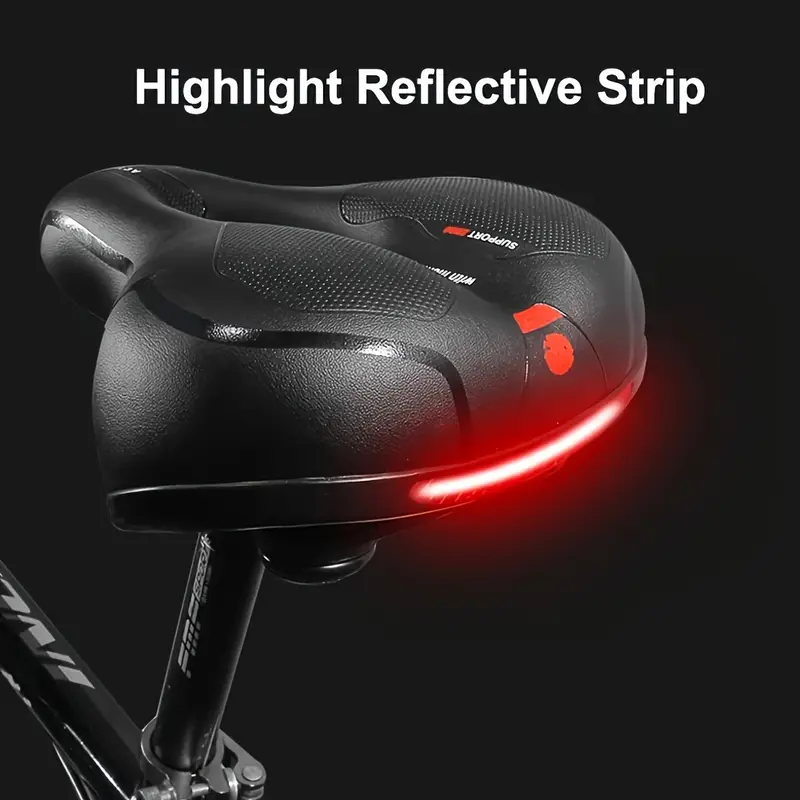 Wide, cushioned, and shock-absorbing bike saddle with memory foam and waterproof design – ensures ultimate comfort and support for every ride, whether on MTB, road, or indoor exercise bikes. - Image 5