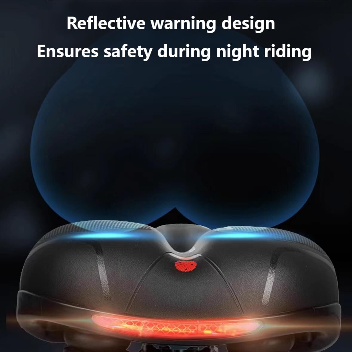 Wide, cushioned, and shock-absorbing bike saddle with memory foam and waterproof design – ensures ultimate comfort and support for every ride, whether on MTB, road, or indoor exercise bikes. - Image 6