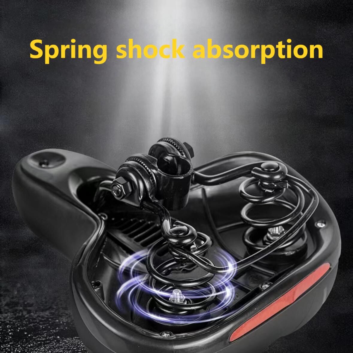 Wide, cushioned, and shock-absorbing bike saddle with memory foam and waterproof design – ensures ultimate comfort and support for every ride, whether on MTB, road, or indoor exercise bikes. - Image 8