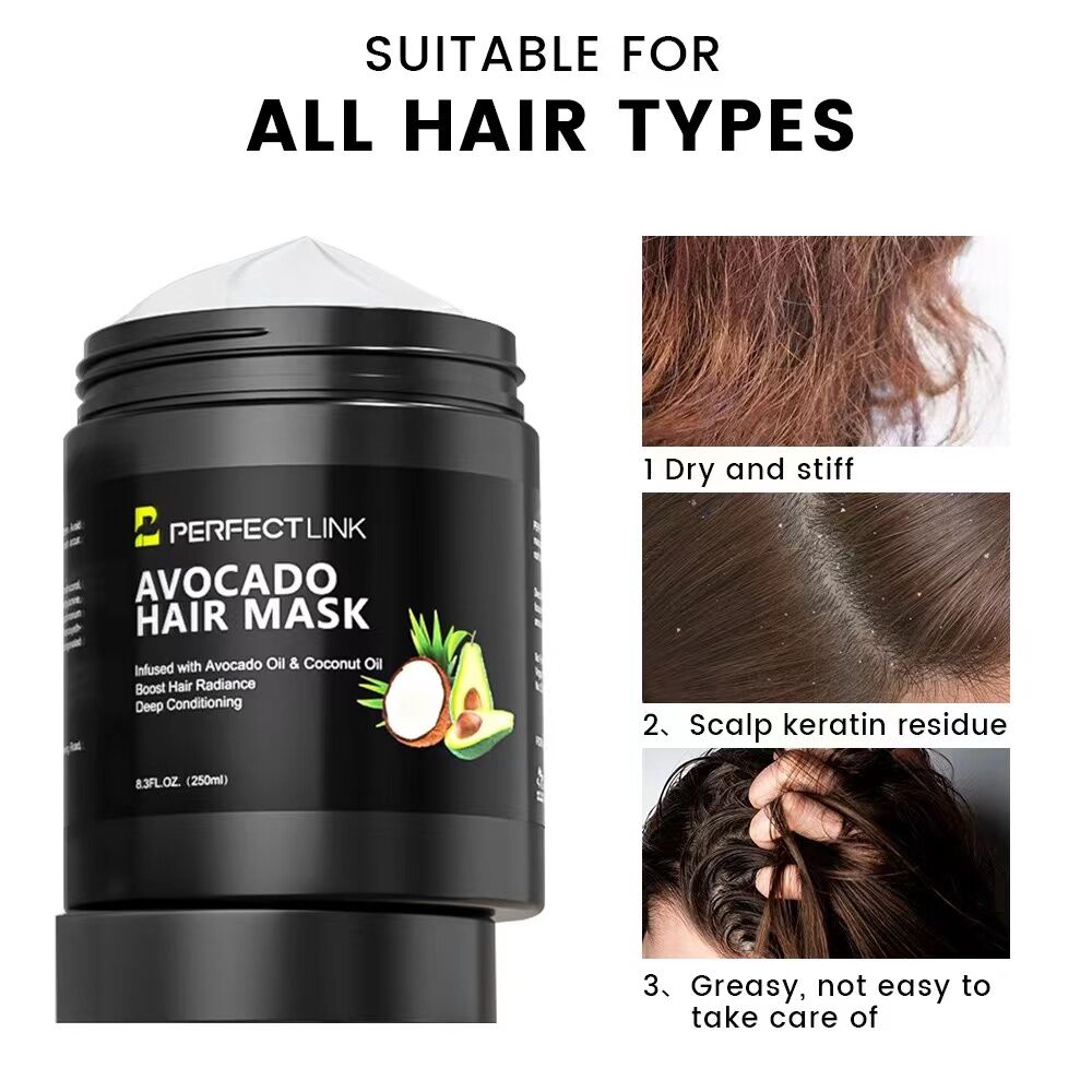 250ml Avocado & Coconut Oil Nourishing Hair Mask: Deeply moisturizing and nourishing, radiating natural radiance, smooth and non-frizzy - Image 3