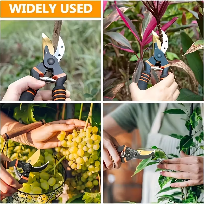 8.5-inch professional titanium alloy bypass pruning shears (T13) - Ultra-sharp advanced gardening shears, handheld garden hedge pruning shears - heavy-duty gardening tools - Image 2