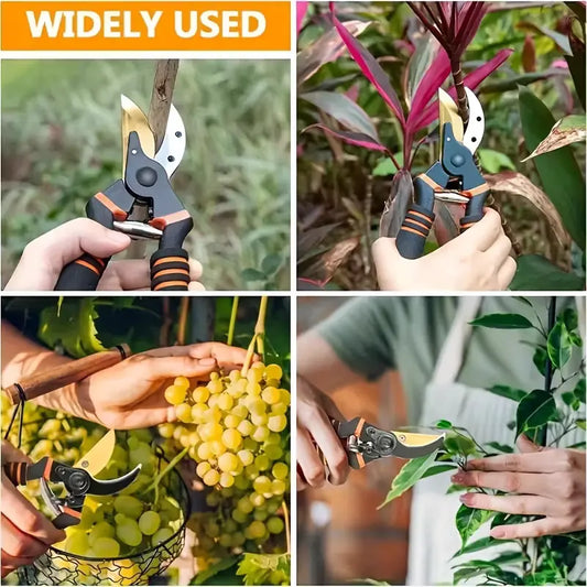 8.5-inch professional titanium alloy bypass pruning shears (T13) - Ultra-sharp advanced gardening shears, handheld garden hedge pruning shears - heavy-duty gardening tools - Image 2